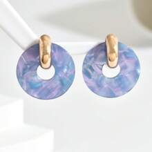 Brincos de Argola Multicoloridos de Acetato na Moda, Adequados para Presentes Femininos, Festas e Uso Diário