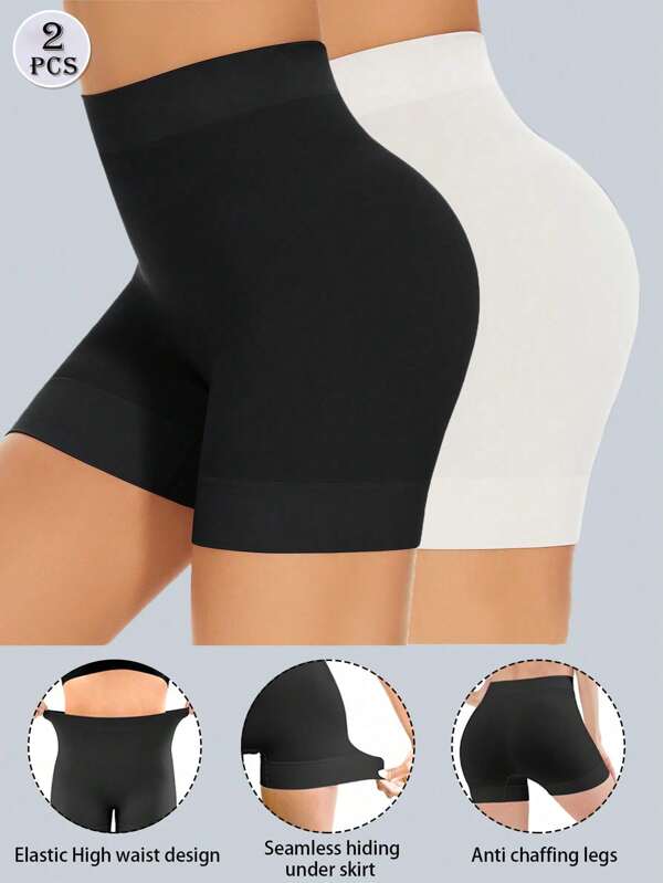 2 pezzi di pantaloncini di sicurezza casual senza cuciture, biancheria intima antiarrotolamento, pantaloncini boxer, pantaloncini da bicicletta, pantaloncini da donna, pantaloncini da uomo, adatti per le donne da indossare con abiti