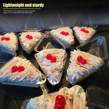 50Pcs Thicken Individual Cake Slice Containers,5 Inch Pie Slice Containers Disposable,Individual Cheesecake Containers,Plastic Boxes Take Out Packaging, Bakery And Cafe Cake Carriers-Ygh - 1 - View 4