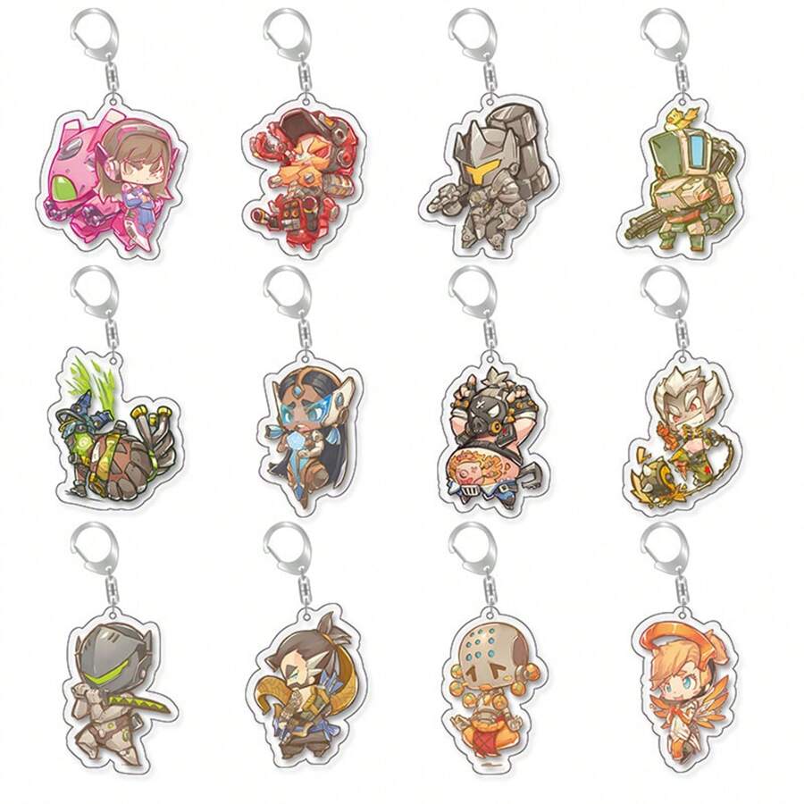 2D Anime Character Model Anime Party Gifts Original Acrylic Key Chain Overwatch Reaper Pharah Mercy Soldier: 76 Cute Y2K Cartoon Pendant, Suitable For Shoulder Bags And Backpacks And Keys, The Perfect Gift For Fans, Cosplay Party Decoration Pendants Car Pendants Creative Anime Derivatives, Japanese Comic Pendants, Senior Anime Fans Collections, Otaku Series Gifts , Cheap Holiday Gifts