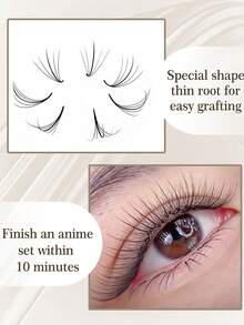 CoMango 120片C型5D超薄预制假睫毛簇,0.07mm尖头预制混合假睫毛簇,仿貂毛超薄尖头假睫毛簇,批发假睫毛簇,假睫毛簇,单根假睫毛,假睫毛 - C - 查看 7