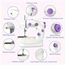 1set Home Mini Portable Electric Sewing Machine ,Beginner's Sewing Machine,Mini Tabletop Electric Sewing Machine,Portable Foot Pedal Straight Line Hand Table Double Thread Set Electric Sewing Machine,Gift For Mom And Wife