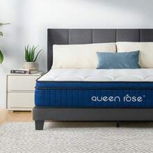 High-Resilience Mattress, Double Size [Genuine] Independent Coil, Euro Top Specification, Pocket Coil Mattress, Extra Thick 23cm, Bed Mattress, No Bottoming Out, Distributes Body Pressure - 藍色 - 查看 1