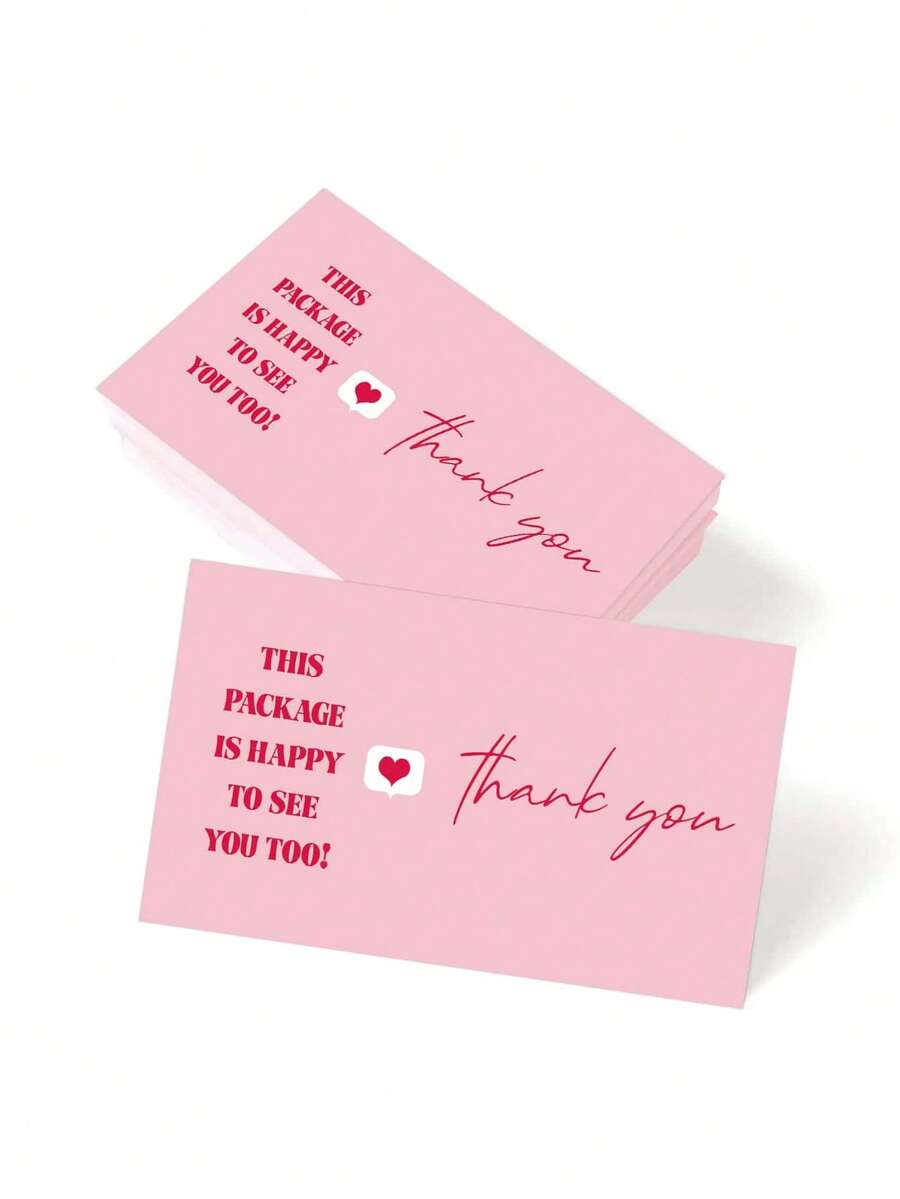 50pcs Of "Thank You" Cards, Gift Cards, Holiday Greeting Cards, Wedding Invitations, Thank-You Cards, After- Card School Supplies,Back To School - Dusty Pink - View 1