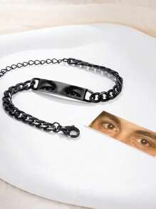 1 pulsera personalizada con foto, pulsera de cadena de acero inoxidable con foto grabada con láser, pulsera de pareja con foto personalizada, estilo de moda con imagen del ojo, regalo de joyería para pareja. Regalos para el Día de San Valentín, Día de la Madre, Día del Padre, Oro, Plata, Negro, Elegante, Colorido, Vintage, Unisex, Hipster, Simple, Casual, Personalizado, Único, Regalos ideales para él, Regalos ideales para ella, Ella, Novio, Novia, Papá, Mamá, Familia, Amigos, Para aniversarios, Para cumpleaños, Para graduación, Para baile de graduación, Para fiestas, Joyería para mujer, Útiles escolares, Vuelta a la escuela, Para la oficina, Para la escuela, Para el aula, Para regalos de maestros, Para la universidad, Para colegas, Para dormitorios, Para maestros, Para niños y niñas, Para adolescentes, Estudiantes de secundaria, Estudiantes de preparatoria, Estudiantes universitarios, Estudiantes de primer año, Estudiantes de segundo año, Estudiantes de grados inferiores