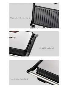 SOKANY 3-In-1 Breakfast Maker, 750W Power, Expandable, Double-Sided Cooking, Even Heating, Ceramic Coating, Heat-Resistant Handle, Silver, Ideal For Breakfast And Home Grilling - EU C Type Plug(220-240V) - View 4