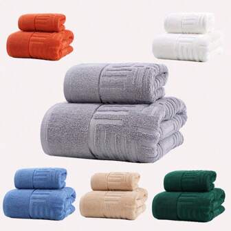 2pcs Maze Style Bath Towel Set - Material - Quick Drying Water Absorbing -1 Towel+1 Large Towel - Suitable For Bathrooms, Bathroom Decoration, Hotels, Parties, Beaches, Tourism, Sports, Gifts, Swimming Pools, Salons, Outdoor, Fitness Centers, Summer, Home Decor
