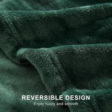 Sofa Blanket Living Room Cover SetFleece Blanket Twin Size, Soft Cozy Twin Blanket, Fuzzy Flannel Blanket Bed, Sofa, Couch, Travel, Camping, 60 X 80 Inches - 墨綠色 - 查看 7