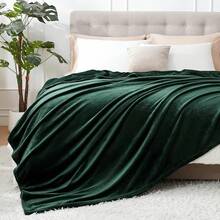 Sofa Blanket Living Room Cover SetFleece Blanket Twin Size, Soft Cozy Twin Blanket, Fuzzy Flannel Blanket Bed, Sofa, Couch, Travel, Camping, 60 X 80 Inches - 墨綠色 - 查看 9