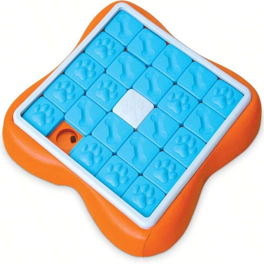 Outward Hound By Nina Ottosson Challenge Slider Treat Puzzle Enrichment Toy, Level 3 Advanced, Multicolored - Thanh trượt thử thách (Cam, Xanh lam) - Xem 1