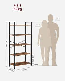 Storage Rack - Marron Rustique Et Noir D'encre - View 8