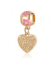 9pcs European And American Style Hollow-Out Heart, Flower, Heart, Beaded, Flower Shaped DIY Jewelry Pendant, Suitable For Decorating Bracelet, Necklace, Earrings, Creative Accessories Valentines - Nhiều màu - Xem 4