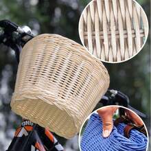 1pc Handwoven Basket, Kids Bicycle Basket, Rattan Look Bike Basket For Children & Adults Electric Bike - Multicolor - View 8