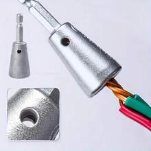 1 pezzo, Attrezzo automatico per torsione dei fili con attacco esagonale da 6 mm, connettore metallico rapido per trapano/avvitatore - Kit essenziale per elettricisti per torsione parallela dei fili, connessione elettrica