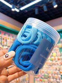 50 piezas/Botella Lazos para el cabello tipo scrunchie de color caramelo para mujer, lazos de cabello básicos para coleta, accesorios para el cabello, accesorios de gimnasio, lazos para el cabello, accesorios para el cabello