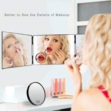 3 Way Mirror For Self Hair Cutting,360 Haircuts Mirror Men For Barber Use Tools,To See Back Of Head,Tri Fold Mirror With Portable Height Adjustable Telescoping Hooks Gifts Birthday Graduation Back To School
