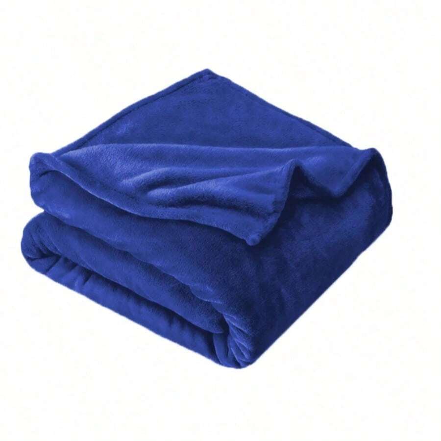 Kit 2 Plain Blankets For Couples In Microfiber 1.80 X 2.00 - Beauty & Comfort - KIT 2 ROYAL BLUE - View 1