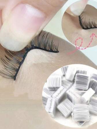 KIMHOME 60 pièces de bandes adhésives non marquantes pour faux cils, autoadhésives, sans colle, longue tenue, imperméables, anti-transpiration, coupe-vent