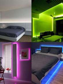 1 pièce Bande lumineuse LED 5050 RVB de 1 m à 20 m, Éclairage LED pour chambre, Convient pour la bande lumineuse de rétroéclairage LED de 55 à 75 pouces, Synchronisation avec la musique et la télévision, Bande lumineuse LED USB pour rétroéclairage TV, Rétroéclairage LED TV avec télécommande application, Pour la décoration de la pièce