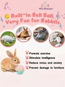 1 Set Of 3 Rabbit Interactive Toys With Bells - Plastic Ball Toy Set, Safe For Small Pets, Suitable For Mice, Rabbits, Guinea Pigs And Chinchillas