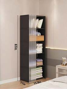 Dustproof Convenient Wardrobe, Home Bedroom Storage Simple Storage Cabinet Combination, Storage Cabinet, Small Apartment Rental Wardrobe Rack, Clothing Separation Storage, Wardrobe Rack - Multicolor - View 5