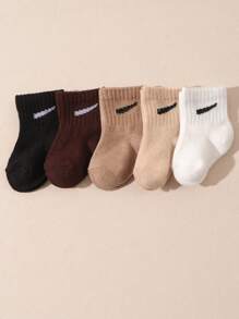 10 Pairs/Set Baby/Toddler Random Candy Color Casual Elastic Mid-Calf Socks, Summer