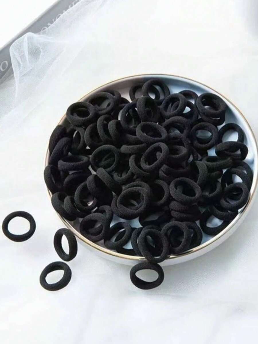 50 Pieces Small Hair Scrunchie Elastic Hair Tie - 黑色 - 查看 1
