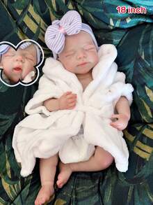 18 Inch Realistic Silicone Reborn Baby Doll, 3D Painted Skin Texture Pascale, Waterproof, Flexible, Can Open Mouth Adorable Girl Doll, Perfect Gift For Kids - Reborn Doll - View 5
