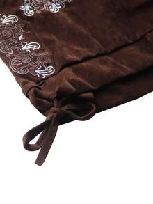 Deutsche Oktoberfest Latzhose Herren, Münchner Bierfest Bayrische Lederhosen Shorts - Schokoladenbraun - Übersicht 9