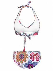 New European And American Style Macrame High Waist Hollow Out Bikini, Backless Design, Showcasing Feminine Charm - Multicolor - View 2