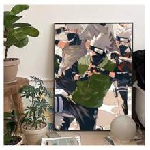 bandai 1 Stück gerahmtes japanisches klassisches, populäres, temperamentvolles Fantasy Anime Cover Art Poster, retro Malerei Cartoon Leinwand Hochauflösender Druck Wandkunst, moderne minimalistische Wohnzimmer Schlafzimmer Studenten-Wohnheim Bar Café Spielhallen Raum Wanddekoration Heimdekoration ästhetische Kunstbilder