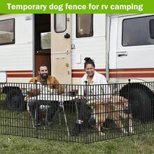 10 Panels No Dig Decorative Outdoor Garden Fence For Yard, 32 In(H) X 23.6 Ft(L) Animal Barrier Fencing Rustproof Metal Wire Panel Border For Dog, Rabbits, And Patio Temporary Ground Stakes - màu đen - Xem 7