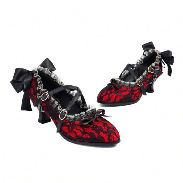 Vintage Gothic Damenschuhe, Weingläser, Hexenschuhe