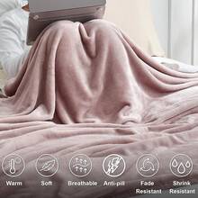 Sofa Blanket Living Room Cover SetFleece Blanket Twin Size, Soft Cozy Twin Blanket, Fuzzy Flannel Blanket Bed, Sofa, Couch, Travel, Camping, 60 X 80 Inches - 粉色 - 查看 8