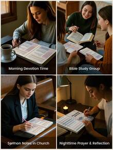 1本圣经学习日志笔记本，52周圣经学习指南，每日祷告日志，教会笔记，信仰礼物，男女皆宜，学校办公用品，教师节礼物，母亲节礼物 - 彩色 - 查看 7