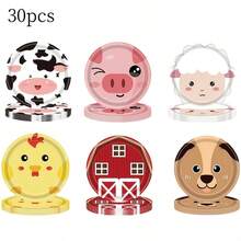 30 piezas Platos de papel desechables con tema de granja, platos de papel impresos con animales de granja de 7 pulgadas (granja, vaca, lechón, cordero, pollito, cachorro), adecuados para reuniones diarias, picnics de camping, celebraciones festivas, vajilla de fiesta, platos de fiesta, tema de granja, platos de postre