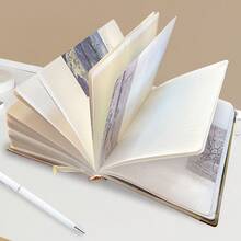 1Pc, 256Pages,Van Gogh Hardcover Colour Notebook, Stamped Hardcover Handbook, Multi-Style Planner, Diy Sticker Book, Horizontal Line/Grid Page Scrapbook, Kraft Paper Journal, Back To School - A5 - View 12