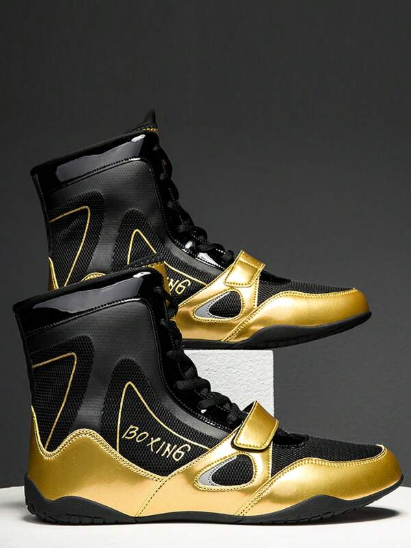 TACHUAN 1 Pair Women Professional Boxing Shoes, High-Top Martial Arts Training Shoes, Muay Thai Boxing Fitness Shoes