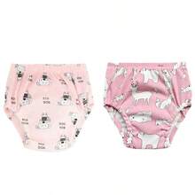 4 pièces de couches lavables et réutilisables pour bébé, étanches, respirantes, 6 couches de protection, 100% polyester, doublure et tissu extérieur imperméable, avec fonction anti-fuite, culottes de propreté, sous-vêtements pour bébé, cadeau de bébé