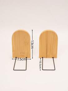 2Pcs Wood Bookends,Non-Skid Bookend For Shelves,Heavy Duty Bookends,Book Stand For Books/CDs