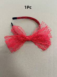1/2Pcs Colorful Lace Bowknot Headbands For Women, Retro Style 80's Neon Party Street Hip-Hop Fashionable Accessory, Festive Bowknot Headwear For Parties, Social Events, Family Gatherings, Halloween, Holiday Gifts