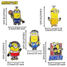 Universal Minions Pin  Brooch 1/5 PCS Officially Licensed Emblem Collector Edition Delux Aluminium Lapel Pin Metal Decorative Backpack Bookbag Costume Cloth Bag Pencil Case Cute And Fashionable Badge Suitable Daily Wear Fun Gifts For Friends As Birthday Gifts - Multicolor - View 5