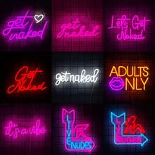 Let's /Adults Only/It's A Vibe/Live Nudes Neon Sign,Vibrant Lady Neon Sign For Wall Decor Letter LED Lights, For Bedroom, Dormitory, Bar, Man Cave, Birthday, Wedding, Parties, Home Decor, Girls Room, USB Power Supply Can Be Reused, Comes With Accessories, Easy To Install.