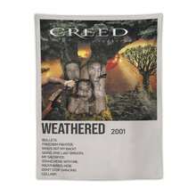 1 pieza Tapiz minimalista con portada de álbum de la banda de rock Creed, se puede personalizar con tu nombre o imagen, decoración colgante para el dormitorio, un buen regalo para novio/novia, Navidad, ideal para sala de estar, dormitorio, decoración del hogar, bandera de habitación, tapiz de habitación - Multicolor - Ver 11