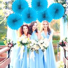 6 Stücke 30 cm 3D Wanddekoration und hängende Papierblumen, künstliche Sonnenblumen, geeignet für Hochzeiten, Geburtstage, Babypartys, Fotoboxen, Hochzeitsbogen Kunst, hängende Dekorationen, Dekoranhänger, Feiertags Dekorationen (Himmelblau)