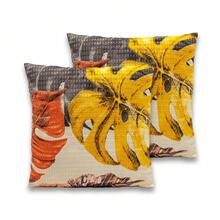 Decorative Cushion Cover With Zipper – 40x40cm Piquet Favinho, Plain Or Printed For Living Rooms, Bedrooms, Offices - 秋葉 - 查看 2