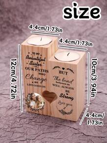 Custom Text And Photo Candlesticks,Personalized Candle Jars,Customized Picture Wooden Heart Shaped Candle Holder,Customizable Wedding Gifts,Valentine's Day Gifts,Birthday Gifts,Anniversary,Parties,Living Rooms,Restaurants,Bedrooms,Schools,Mothers,Fathers,Friends,Lovers,Girlfriends,Bridesmaids Gifts