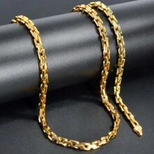 Conjunto de Joias Colar e Pulseira de Corrente de Cobre Banhada a Ouro 18k Estilo Hip Hop Sueco Itay para Mulheres