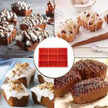 1PC Silicone Mini Bread Baking Tray -9-Grid Baking Tray, Perfect For Mini Bread, Corn Cake And Brownie Cake, Heat-Resistant Manual Baking Mold For Birthday Parties - Used For Making Rectangular Pastries, Kitchen Baking Mold Accessories