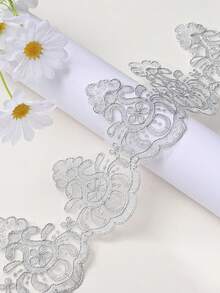 New Multi-Color Lace Embroidery Bone Trim Net Fabric For DIY Clothing, Wedding Dress, Accessories/ Length: 91.4cm/ Width: 10cm - Multicolor - View 9